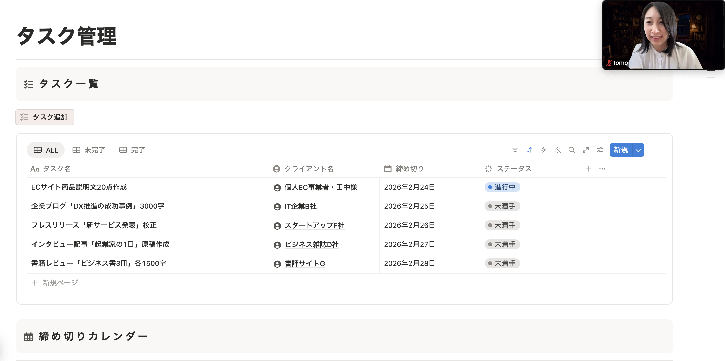 整理セッションの様子
